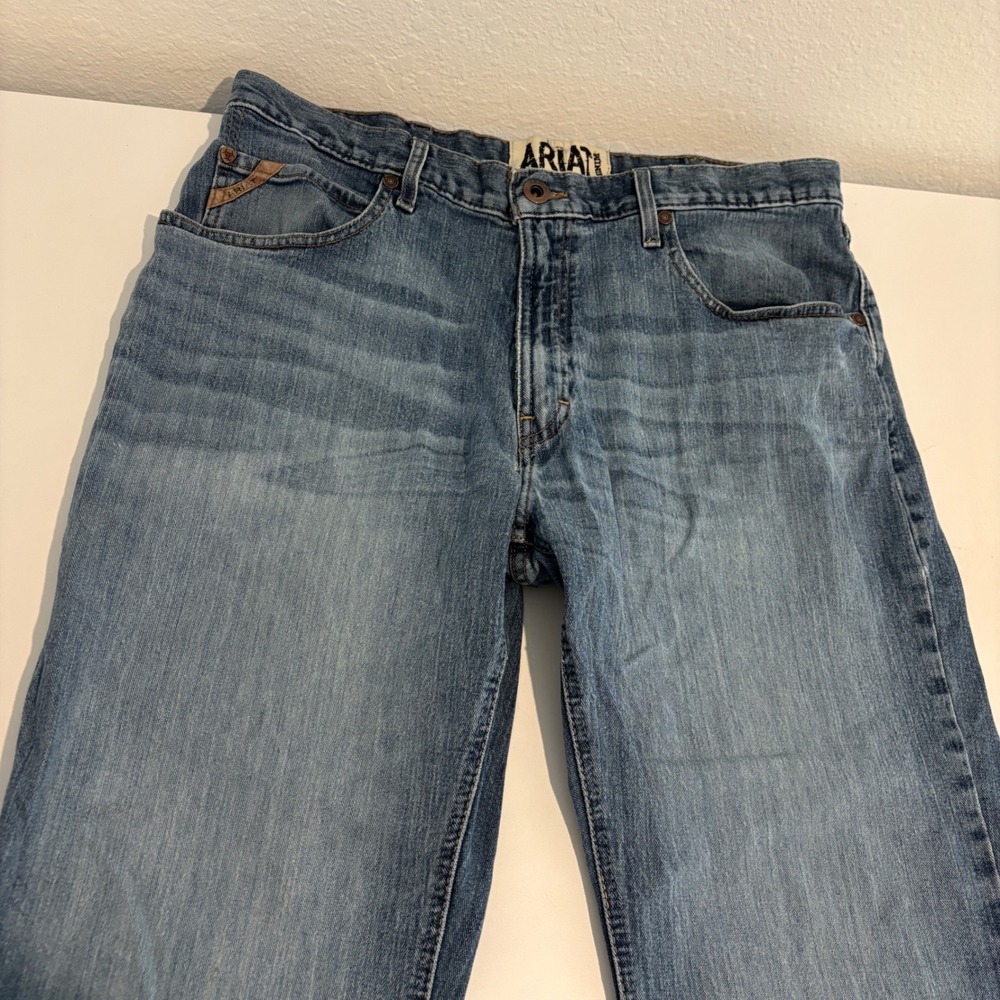 Ariat M4 Boot Cut Blue Jeans Men 38x34 Blue Stretch Denim Tall Western Cowboy
